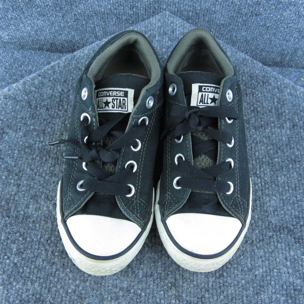 Converse Boys Sneaker Shoes Athletic Black Fabric Lace Up Size Y‎ 1 Medium
